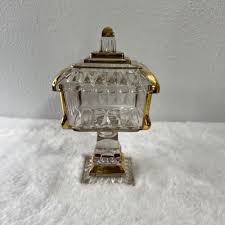 Clear Glass Square Pedestal Candy Dish