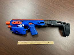 It has one nimh battery to fire for up to 100 feet in one second. Nerf Gun Glock Pistol Disguised As Toy Seized In North Carolina Raid