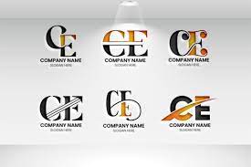 initial letter c e logo set graphic by