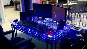 A computer built into a desk may not seem like the most practical thing in the world, but they are totally awesome. Pc Inside A Table 7 Pics Computer Gaming Room Cool Computer Desks Computer Desk