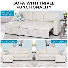 Convertible Sofa In Cream 66919hd