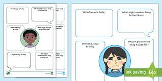 anti bullying worksheets primary