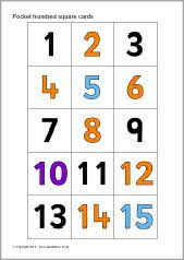 Heres A Set Of Numbers From 1 100 For Use In A Pocket Chart