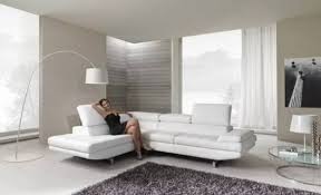White Leather Corner Couch Modern