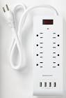 8-Outlet Power Strip Surge Protector with 4 USB Outlets, 3-ft Noma