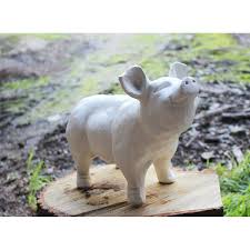White Pig Garden Ornament Leisure