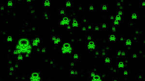 neon green poison skull symbol fly