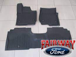 molded rubber tray floor mat set
