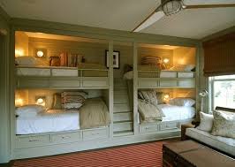 custom bunk beds built into wall