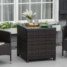 Outsunny Side Table Furniture Tempered