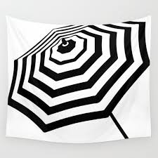 Striped Beach Umbrella Wall Tapestry