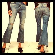 Warp Weft Psp Valley Distress Crop Bootcut Jeans Nwt