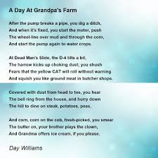 a day at grandpa s farm poem by day