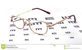 Glasses On Test Chart Stock Image Image Of Eyeglass 13010055
