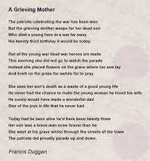 a grieving mother poem by francis duggan