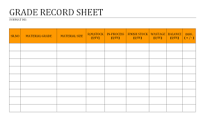 Grade Record Sheet