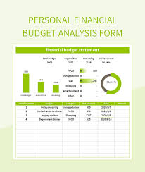 personal financial ysis table excel