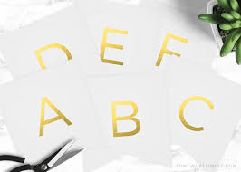 Summary printable cut out letters free printables birthday. Free Printable Gold Banner Entire Alphabet Somewhat Simple
