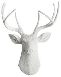 White Deer Wall Mount Trophy Resin