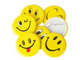A simplified representation of a smiling face. Kinderdent Smiley Buttons O Ca 5 5 Cm 100 Pieces