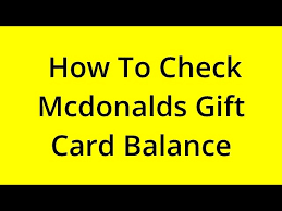 check mcdonalds gift card balance