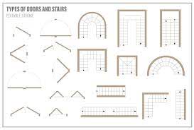 Set Of Doors And Stairs For Floor Plan