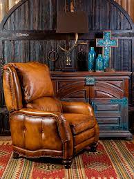 rustic ranch leather recliner cowboys