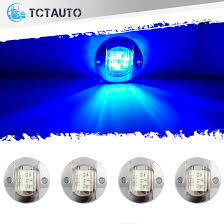 Amazon Com Tctauto Blue Marine Led Lights For Boats Courtesy Cabin Stern Transom Interior Navigation Lights 3 Inch 6 2835 Smd Leds 12v Round With Clear Lens Waterproof Pack Of 4 Automotive