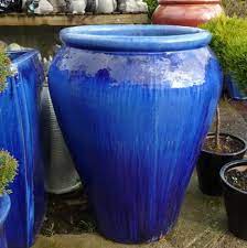 Extra Large Blue Glazed Dimple Pot