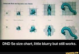 Dnd 5e Size Chart Little Blurry But Still Works Ifunny