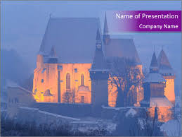 Fortified Medieval Church In Transylvania Powerpoint Template Infographics Slides