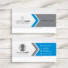 Blue And Grey Business Card Design Vector Free Download Business