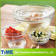 various size glass salad mixing bowl