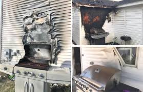gas grill against your house