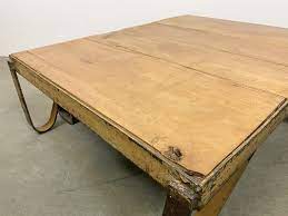 Yellow Industrial Coffee Table Cart