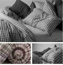 fabrics linen plaid bedding from
