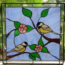 Sparrow Stained Glass Window Panel