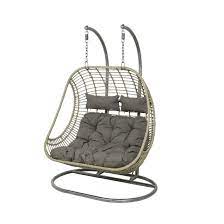 wicker hanging egg chair double