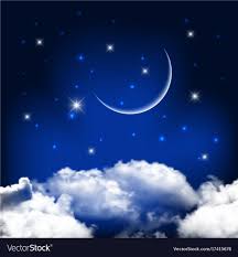 night sky background with moon above