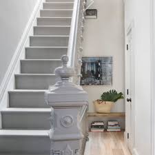 Paint your banister, just like these guys did. Gray Paint Staircase Ideas Photos Houzz
