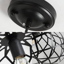 Modern Industrial Oval Pendant Lighting Iron 1 Bulb Hanging Edison Lights In Black For Dining Room Beautifulhalo Com