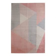 beale geometric blush gray area rug