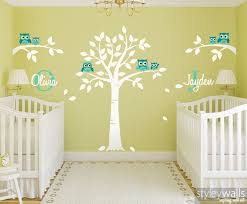 Twins Room Wall Decal Tree And Owls