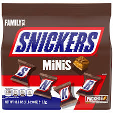 snickers minis size chocolate candy