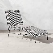 Black Outdoor Patio Chaise Lounge Chair