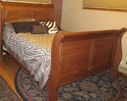 Hand Crafted Sleigh Bed Quarter Sawed