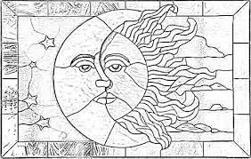 stained glass pattern sun moon