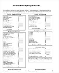 household budget template 12 free