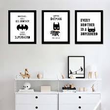 Just remember your son is your superhero. Little Boys Batman Dream Wall Art Painting Adorable Big Brother Quote Posters And Prints For Kids Baby Boys Room Home Decoration Painting Calligraphy Aliexpress