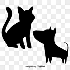 dog cat silhouette png and vector